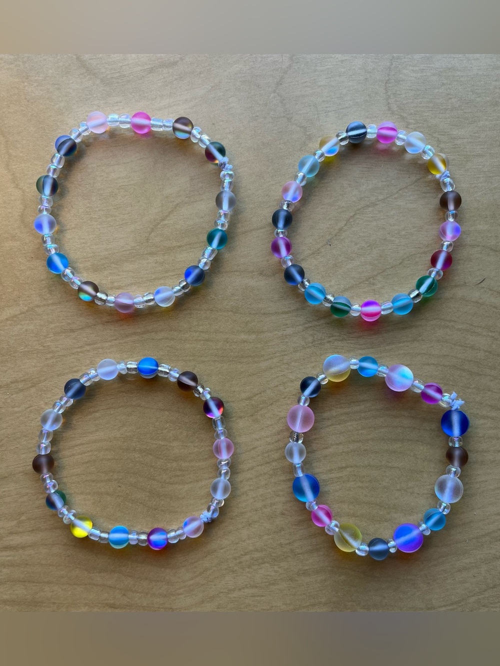 Multi-Color Glass Bead Jewelry Set – Necklace, Bracelets, Earrings - Picture 4 of 4